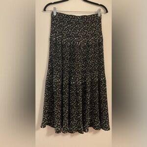 Alice Blue Black and White Patterned A-Line Skirt